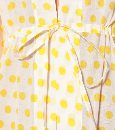 Shop Alexandra Miro Betty Polka-dot Cotton Cover-up In Yellow