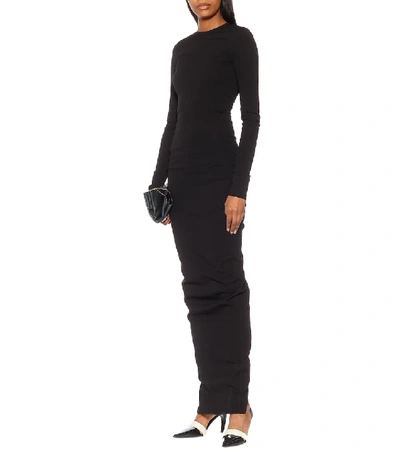 Shop Rick Owens Cotton-blend Maxi Dress In Black