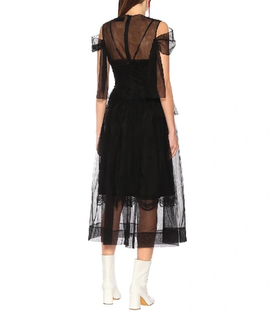 Shop Simone Rocha Tulle Midi Dress In Black