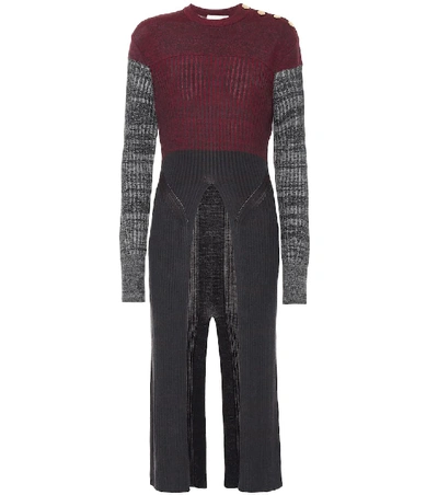 Shop Chloé Long Wool-blend Sweater In Multicoloured