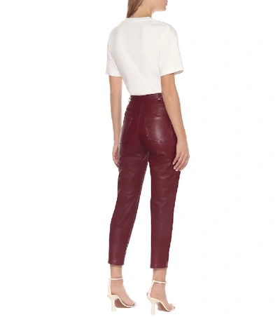 Shop Stella Mccartney High-rise Faux Leather Straight Pants In Red