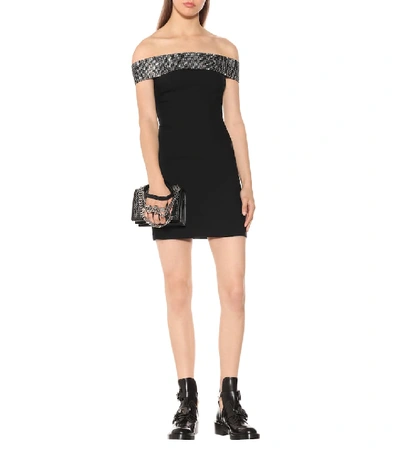 Shop Christopher Kane Crystal-embellished Minidress In Black