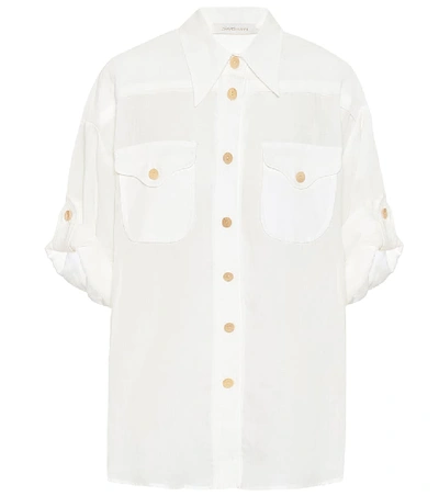 Shop Zimmermann Super Eight Safari Shirt In White