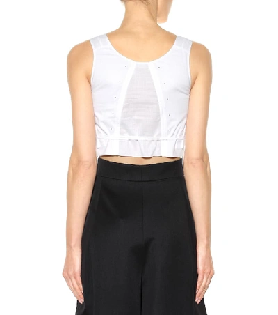 Shop Chloé Cropped Cotton Top In White