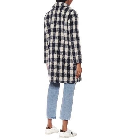 Shop A.p.c. Poupée Checked Wool-blend Coat In Grey