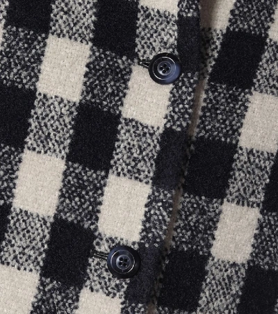 Shop A.p.c. Poupée Checked Wool-blend Coat In Grey