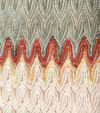 Shop Missoni Striped Knit Midi Dress In Multicoloured