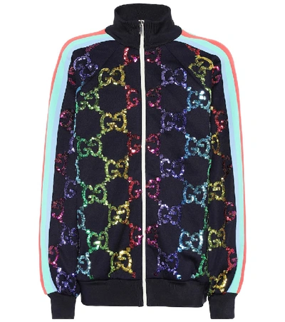 Shop Gucci Gg Sequined Track Jacket In Multicoloured