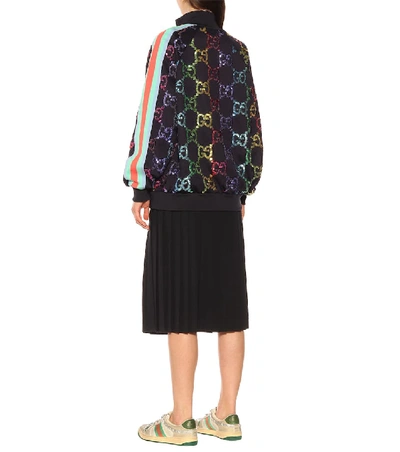 Gucci Technical Jersey Jacket With Gg Sequins In Multicoloured