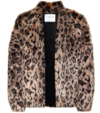 Shop Velvet Anne Faux Fur Jacket In Multicoloured