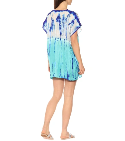 Shop Anna Kosturova Tie-dye Silk Cover-up In Blue