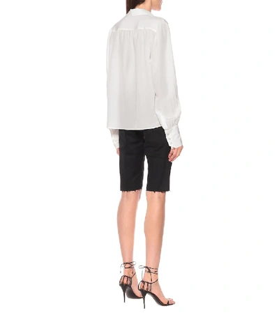 Shop Saint Laurent Silk Shirt In White