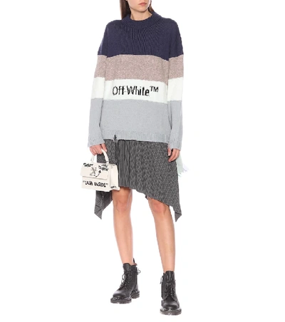 Shop Off-white Wool And Cotton-blend Sweater In Multicoloured