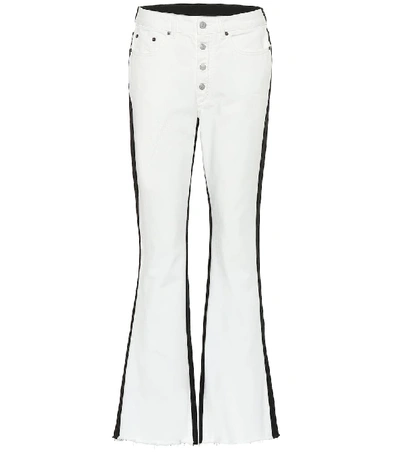 Shop Mm6 Maison Margiela High-rise Flared Jeans In White