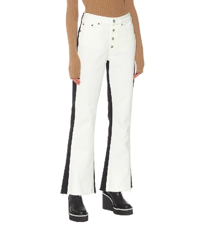 Shop Mm6 Maison Margiela High-rise Flared Jeans In White