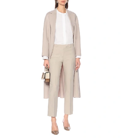 Shop Max Mara Colbert Cropped Slim Pants In Beige