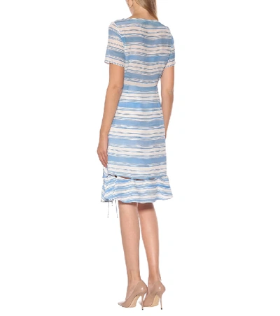 Shop Altuzarra Lucia Striped Silk Dress In Blue