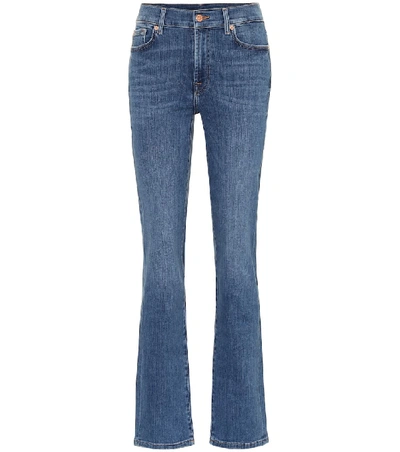 Shop 7 For All Mankind The Straight High-rise Jeans In Blue