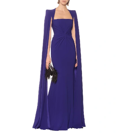 Shop Alex Perry Kennedy Crêpe Gown In Blue