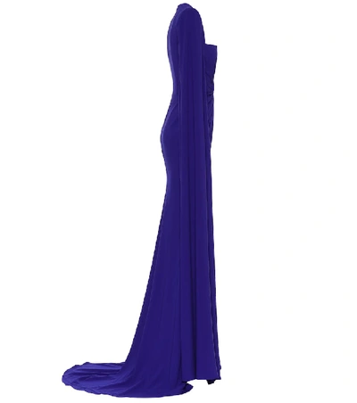Shop Alex Perry Kennedy Crêpe Gown In Blue