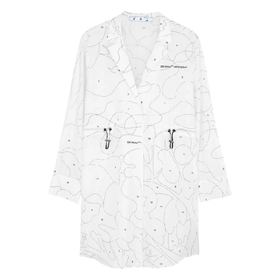 Shop Off-white Puzzle Coulisse Printed Shirt Dress In White And Black