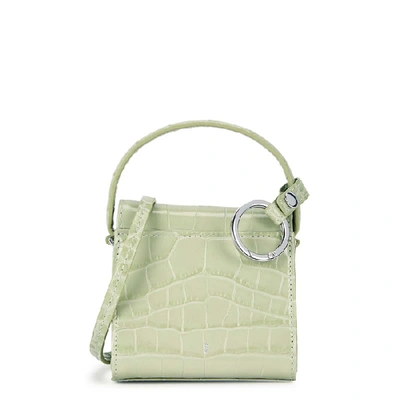 Shop Gu De Play Mini Crocodile-effect Cross-body Bag In Light Green