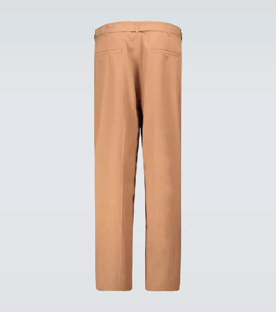 Shop Lemaire Pleated Pants With Belt In Beige