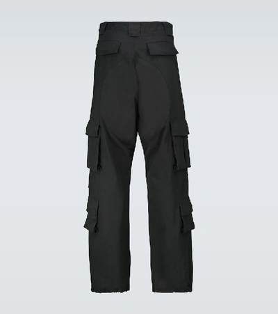 Shop Balenciaga Cotton Gabardine Cargo Pants In Black
