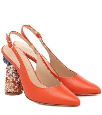 Shop Jacquemus Les Chaussures Loiza Slingback Pumps In Orange