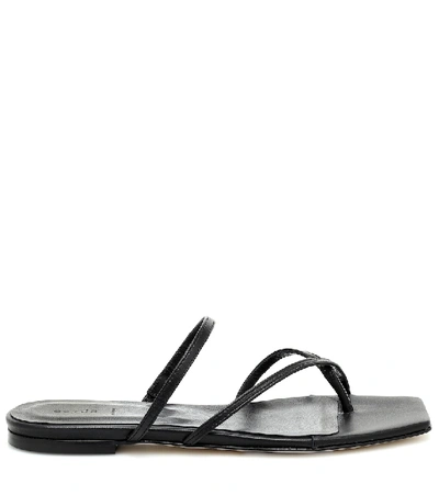 Shop Aeyde Marina Leather Sandals In Black