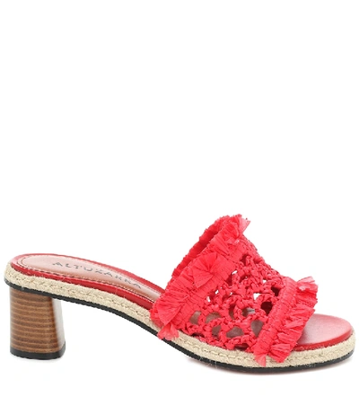 Shop Altuzarra Tack Woven Sandals In Red