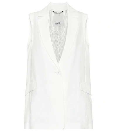 Shop Max Mara Hamburg Linen-blend Vest In White