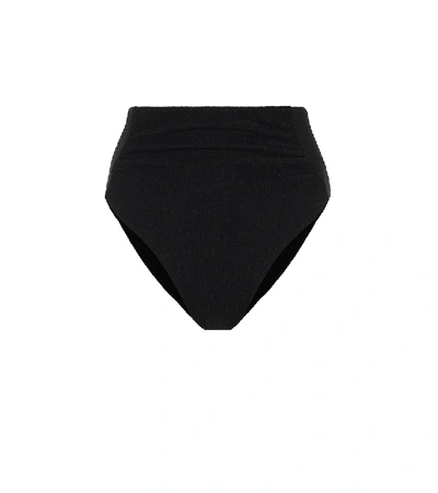 Shop Self-portrait High-rise Bikini Bottoms In Black