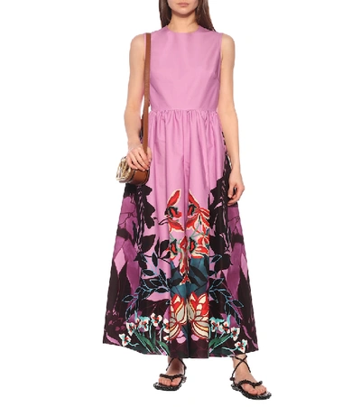 Shop Valentino Printed Cotton Wide-leg Jumpsuit In Pink