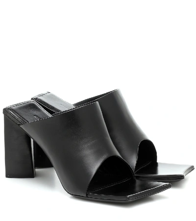 Shop Balenciaga Moon Leather Sandals In Black