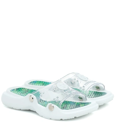 Shop Versace Medusa Pvc Slides In White