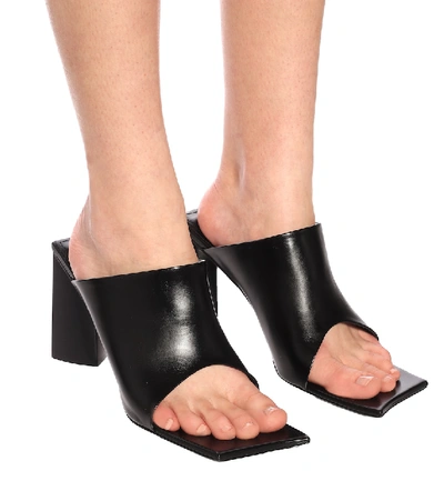 Shop Balenciaga Moon Leather Sandals In Black
