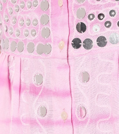 Shop Juliet Dunn Embellished Tie-dye Cotton Midi Dress In Pink
