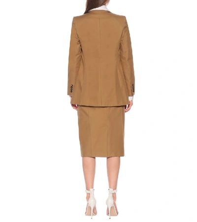 Shop Max Mara Ronchi Cotton Blazer In Beige