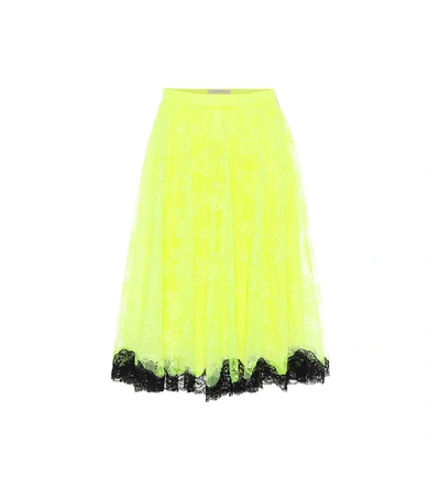 Shop Christopher Kane High-rise Tulle Dress In Yellow