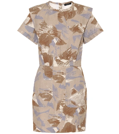 Isabel Marant Ilesa Cotton And Linen Minidress In Beige