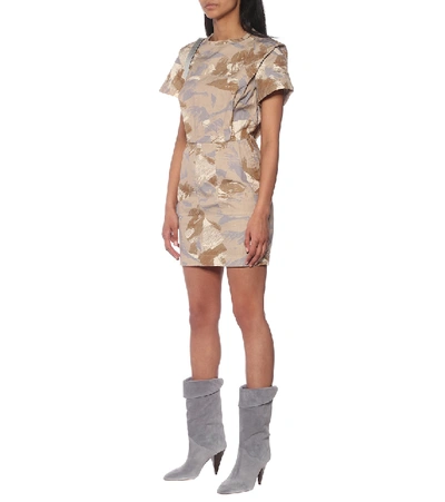 Isabel Marant Ilesa Cotton And Linen Minidress In Beige