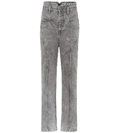 Shop Isabel Marant Anastasia High-rise Straight Jeans In Grey