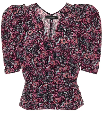 Isabel Marant Rincky Stretch-silk Top In Pink