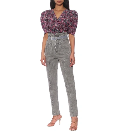 Shop Isabel Marant Anastasia High-rise Straight Jeans In Grey