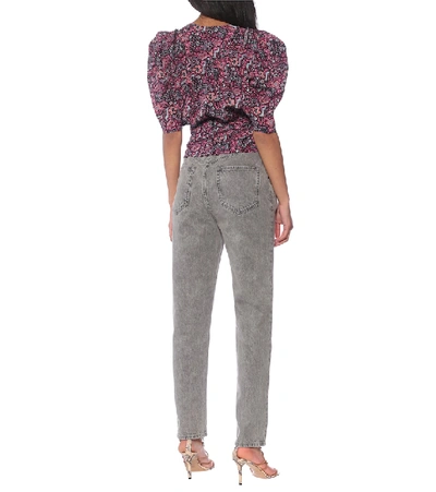 Isabel Marant Rincky Stretch-silk Top In Pink