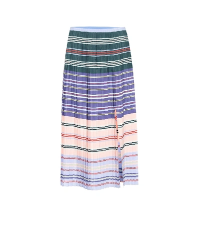 Shop Altuzarra Halyard Striped Knit Midi Skirt In Multicoloured