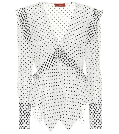Shop Altuzarra Mary Dotted Silk Top In White