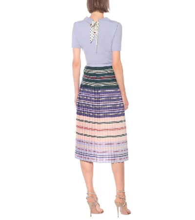 Shop Altuzarra Halyard Striped Knit Midi Skirt In Multicoloured