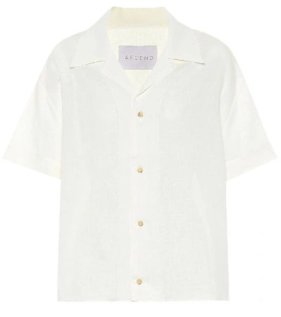 Shop Asceno Prague Linen Shirt In White